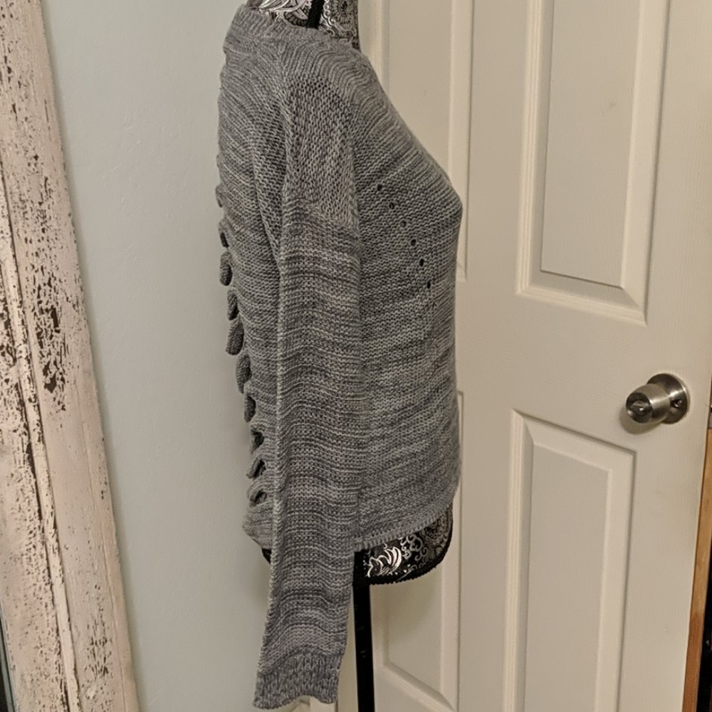 Don't Ask Why AEO grey slash sweater - Picture 3 of 5